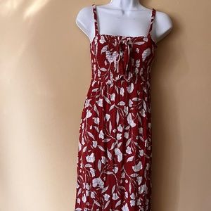 Lilly Morgan Orange & White Floral Maxi Dress SZ SM
